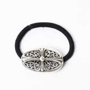 CHROME HEARTS Oval Cross Hair Elastic Weight Approx. 23.4g Silver 925 1989/.925 Stamp Good Condition Used 4a001130