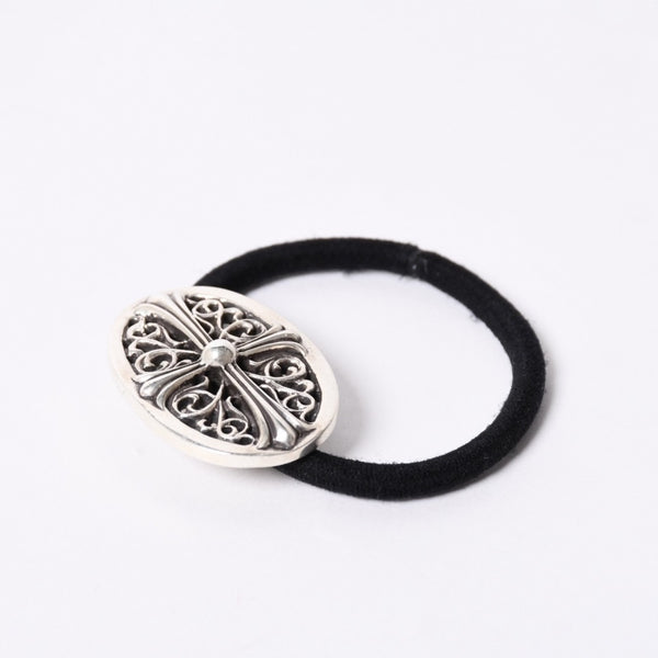 CHROME HEARTS Oval Cross Hair Elastic Weight Approx. 23.4g Silver 925 1989/.925 Stamp Good Condition Used 4a001130