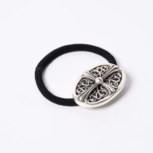 CHROME HEARTS Oval Cross Hair Elastic Weight Approx. 23.4g Silver 925 1989/.925 Stamp Good Condition Used 4a001130
