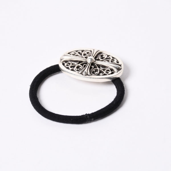 CHROME HEARTS Oval Cross Hair Elastic Weight Approx. 23.4g Silver 925 1989/.925 Stamp Good Condition Used 4a001130