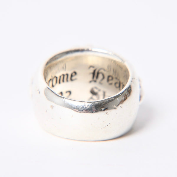 CHROME HEARTS クロムハーツ FLORAL CROSS フローラルクロス リング 指輪 重量約15.3g サイズ15号 スターリングシルバー 美品 中古 4a001138