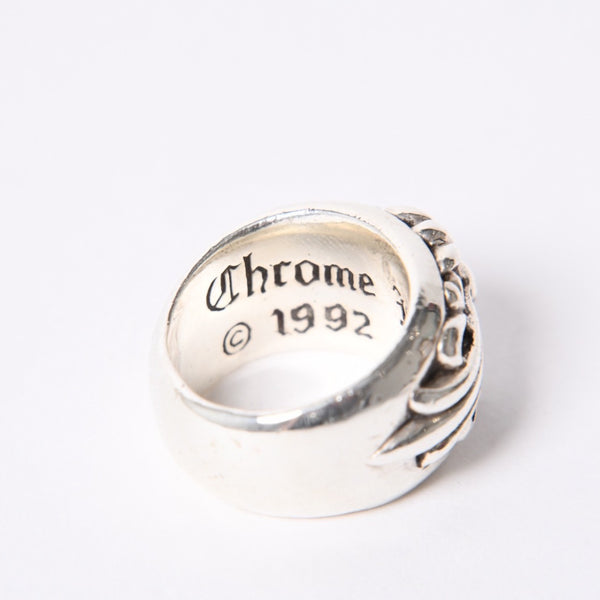 CHROME HEARTS クロムハーツ FLORAL CROSS フローラルクロス リング 指輪 重量約15.3g サイズ15号 スターリングシルバー 美品 中古 4a001138