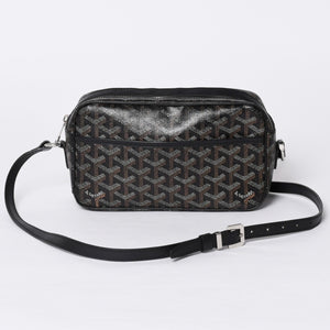GOYARD ゴヤール カップヴェールPM ショルダーバッグ ブラック PVC レザー シルバー金具 美品 中古 4a001058