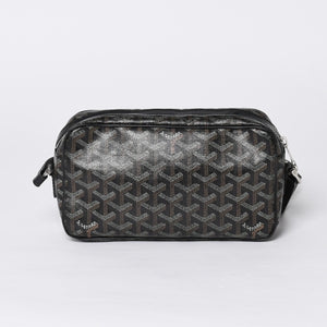 GOYARD ゴヤール カップヴェールPM ショルダーバッグ ブラック PVC レザー シルバー金具 美品 中古 4a001058