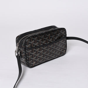 GOYARD ゴヤール カップヴェールPM ショルダーバッグ ブラック PVC レザー シルバー金具 美品 中古 4a001058