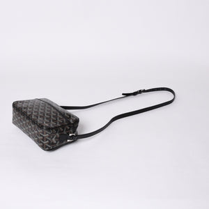 GOYARD ゴヤール カップヴェールPM ショルダーバッグ ブラック PVC レザー シルバー金具 美品 中古 4a001058