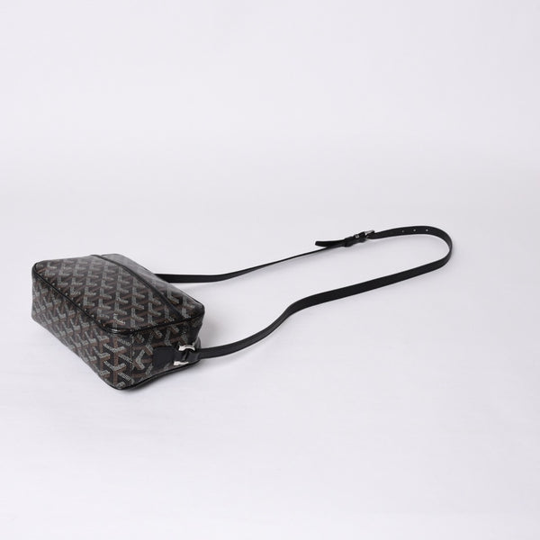 GOYARD ゴヤール カップヴェールPM ショルダーバッグ ブラック PVC レザー シルバー金具 美品 中古 4a001058