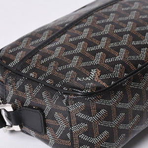 GOYARD ゴヤール カップヴェールPM ショルダーバッグ ブラック PVC レザー シルバー金具 美品 中古 4a001058
