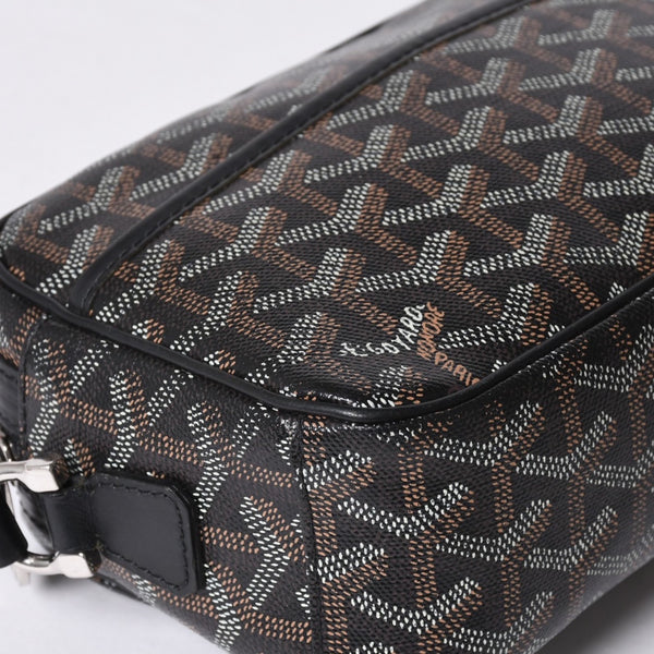 GOYARD ゴヤール カップヴェールPM ショルダーバッグ ブラック PVC レザー シルバー金具 美品 中古 4a001058