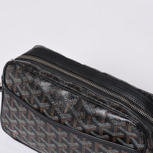 GOYARD ゴヤール カップヴェールPM ショルダーバッグ ブラック PVC レザー シルバー金具 美品 中古 4a001058
