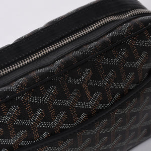 GOYARD ゴヤール カップヴェールPM ショルダーバッグ ブラック PVC レザー シルバー金具 美品 中古 4a001058