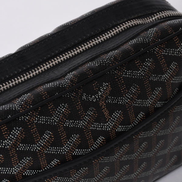 GOYARD ゴヤール カップヴェールPM ショルダーバッグ ブラック PVC レザー シルバー金具 美品 中古 4a001058