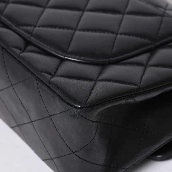 CHANEL シャネル チェーンショルダーバッグ マトラッセ23 Wフラップラップ ラムスキン ブラックシルバー 16番台 中古 4a001057