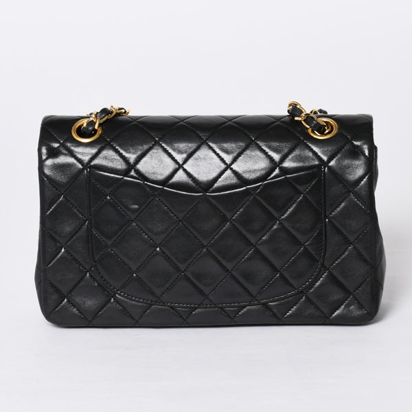 CHANEL Chanel Matelasse 23 W Flap W Chain Shoulder Bag No. 1 Coco Mark Lambskin Black Gold Good Condition Used 4a001123