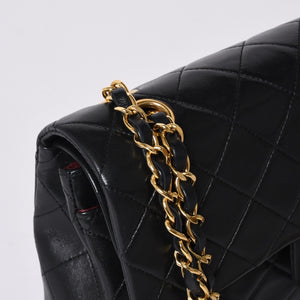 CHANEL Chanel Matelasse 23 W Flap W Chain Shoulder Bag No. 1 Coco Mark Lambskin Black Gold Good Condition Used 4a001123