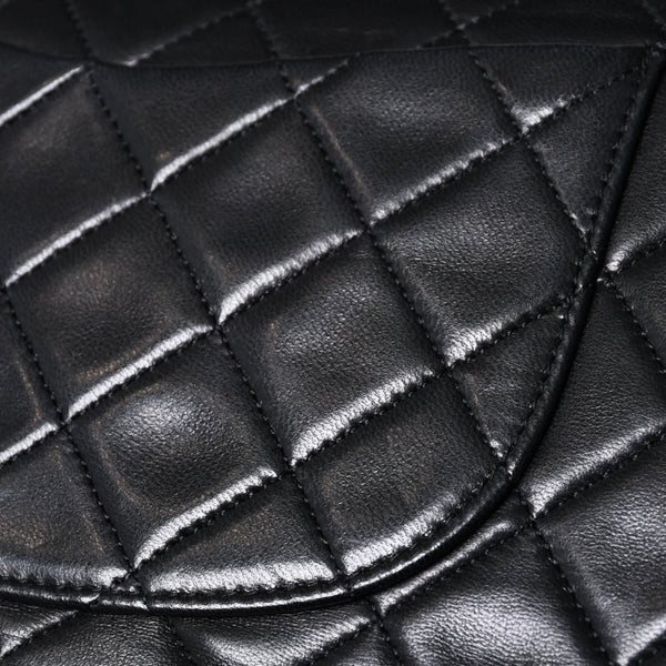 CHANEL Chanel Matelasse 23 W Flap W Chain Shoulder Bag No. 1 Coco Mark Lambskin Black Gold Good Condition Used 4a001123
