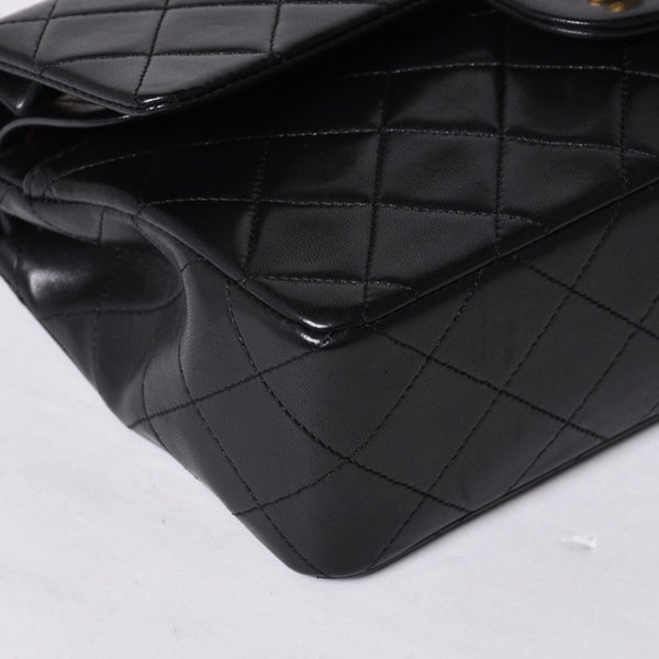 CHANEL Chanel Matelasse 23 W Flap W Chain Shoulder Bag No. 1 Coco Mark Lambskin Black Gold Good Condition Used 4a001123
