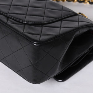 CHANEL Chanel Matelasse 23 W Flap W Chain Shoulder Bag No. 1 Coco Mark Lambskin Black Gold Good Condition Used 4a001123