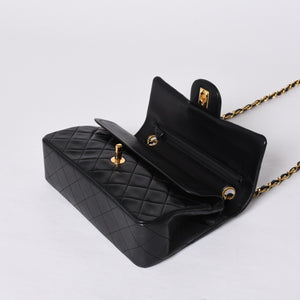 CHANEL Chanel Matelasse 23 W Flap W Chain Shoulder Bag No. 1 Coco Mark Lambskin Black Gold Good Condition Used 4a001123