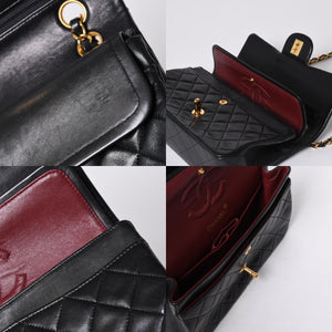 CHANEL Chanel Matelasse 23 W Flap W Chain Shoulder Bag No. 1 Coco Mark Lambskin Black Gold Good Condition Used 4a001123