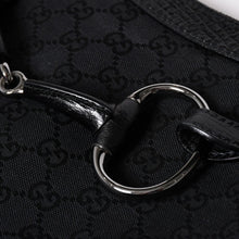 画像をギャラリービューアに読み込む, 極美品 GUCCI グッチ GGキャンバス ホースビット ショルダーバッグ ワンショルダー セミショルダー レザー ブラック 中古 4a002080