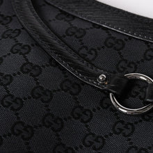 画像をギャラリービューアに読み込む, 極美品 GUCCI グッチ GGキャンバス ホースビット ショルダーバッグ ワンショルダー セミショルダー レザー ブラック 中古 4a002080