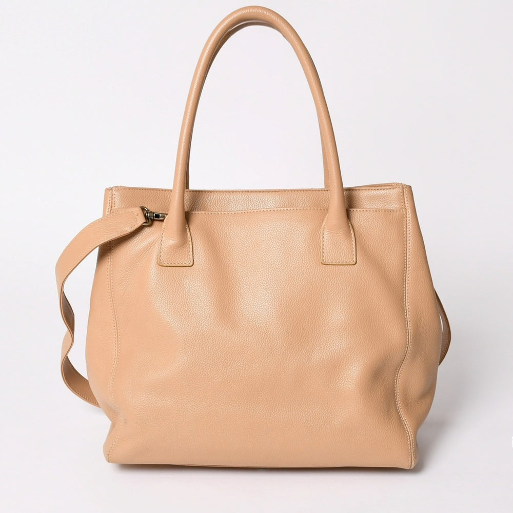 CHANEL シャネル エグゼクティブトート トートバッグ A15206 6番台 ココマーク ターンロック カーフレザー ベージュ 美品 中古 4a002508