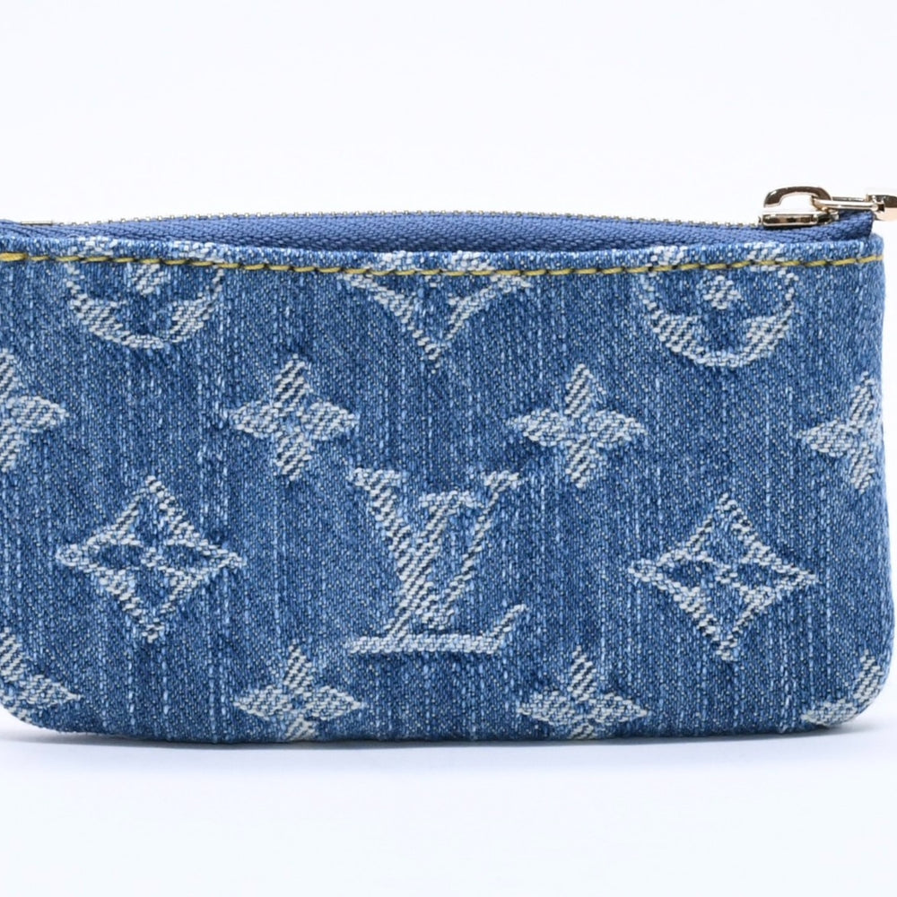 新品同様品 LOUIS VUITTON ルイヴィトン ポシェットクレ モノグラム・チェリー デニム コインケース 村上隆 コラボ M14938 中古 4a004372