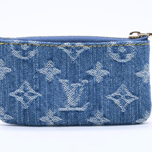 新品同様品 LOUIS VUITTON ルイヴィトン ポシェットクレ モノグラム・チェリー デニム コインケース 村上隆 コラボ M14938 中古 4a004372