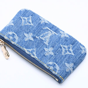 新品同様品 LOUIS VUITTON ルイヴィトン ポシェットクレ モノグラム・チェリー デニム コインケース 村上隆 コラボ M14938 中古 4a004372