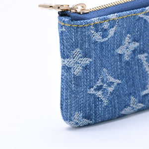 新品同様品 LOUIS VUITTON ルイヴィトン ポシェットクレ モノグラム・チェリー デニム コインケース 村上隆 コラボ M14938 中古 4a004372