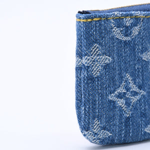 新品同様品 LOUIS VUITTON ルイヴィトン ポシェットクレ モノグラム・チェリー デニム コインケース 村上隆 コラボ M14938 中古 4a004372