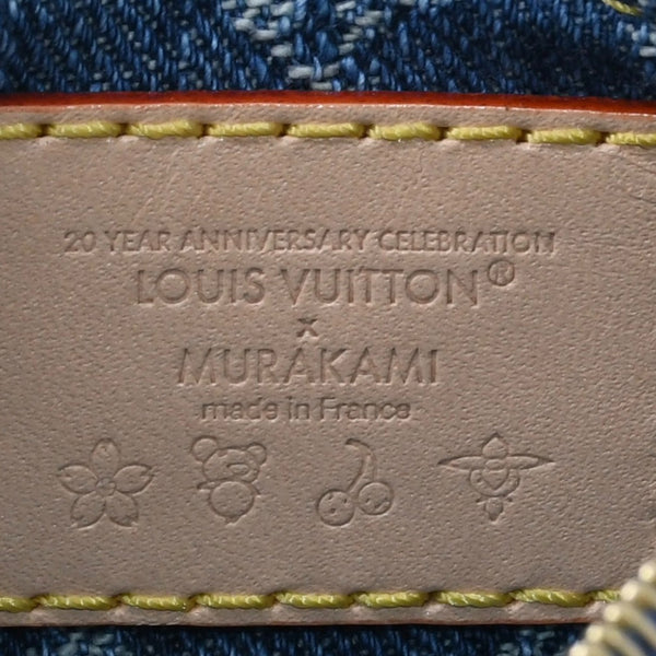 新品同様品 LOUIS VUITTON ルイヴィトン ポシェットクレ モノグラム・チェリー デニム コインケース 村上隆 コラボ M14938 中古 4a004372