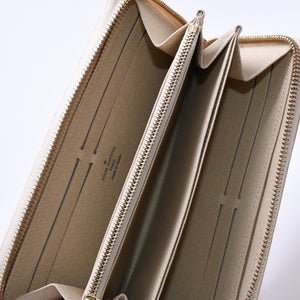 Very Good Condition LOUIS VUITTON Zippy Wallet White Gray Damier Azur N41660 Damier Canvas Used 4a003006
