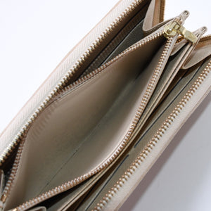 Very Good Condition LOUIS VUITTON Zippy Wallet White Gray Damier Azur N41660 Damier Canvas Used 4a003006