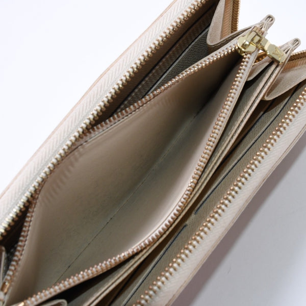 Very Good Condition LOUIS VUITTON Zippy Wallet White Gray Damier Azur N41660 Damier Canvas Used 4a003006