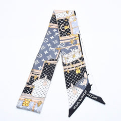 LOUIS VUITTON Scarf Bandeau BB Monogram Let's Go M76442 White Black Yellow Good Condition Used 4a004083