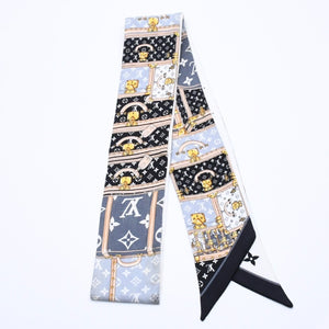 LOUIS VUITTON Scarf Bandeau BB Monogram Let's Go M76442 White Black Yellow Good Condition Used 4a004083