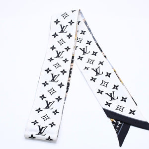 LOUIS VUITTON Scarf Bandeau BB Monogram Let's Go M76442 White Black Yellow Good Condition Used 4a004083
