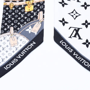 LOUIS VUITTON Scarf Bandeau BB Monogram Let's Go M76442 White Black Yellow Good Condition Used 4a004083