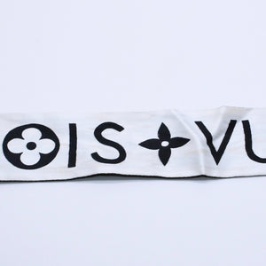 極美品 LOUIS VUITTON ルイヴィトン リボンスカーフ ブラック ホワイト バンドーBB モノグラム インフィニティ 中古 4a004084