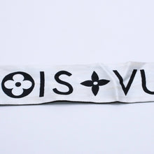 Load image into Gallery viewer, 極美品 LOUIS VUITTON ルイヴィトン リボンスカーフ ブラック ホワイト バンドーBB モノグラム インフィニティ 中古 4a004084