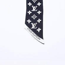 Load image into Gallery viewer, 極美品 LOUIS VUITTON ルイヴィトン リボンスカーフ ブラック ホワイト バンドーBB モノグラム インフィニティ 中古 4a004084