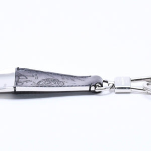 BERLUTI Shoehorn Charm Full Scrit Leather Shoehorn Key Ring Black Good Condition Used 4a004268