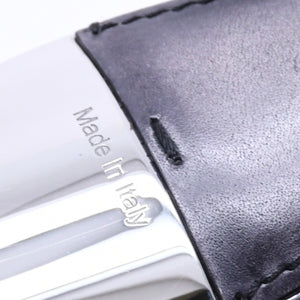 BERLUTI Shoehorn Charm Full Scrit Leather Shoehorn Key Ring Black Good Condition Used 4a004268
