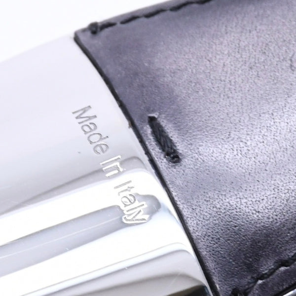 BERLUTI Shoehorn Charm Full Scrit Leather Shoehorn Key Ring Black Good Condition Used 4a004268