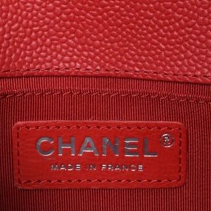 極美品 CHANEL シャネル ボーイシャネル スモール チェーンショルダーバッグ A67085 29番台 ココマーク キャビアスキン レッド 中古 4a000910