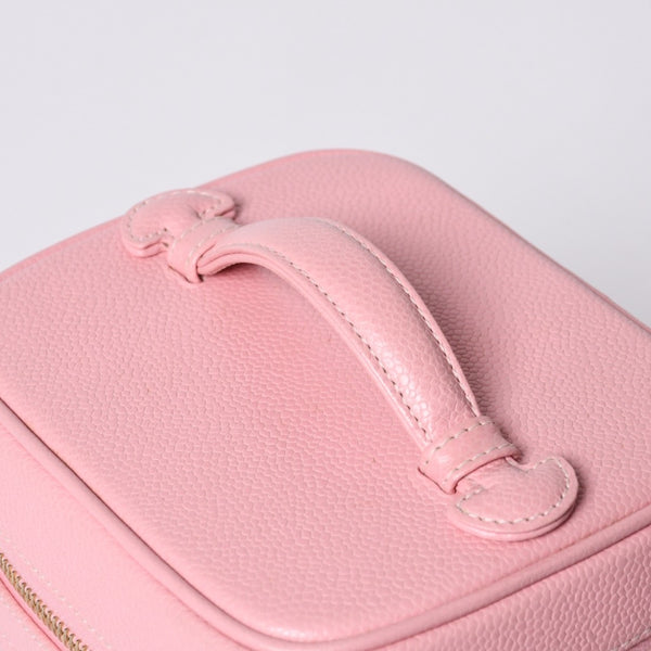 CHANEL Vanity Bag Handbag A01998 No. 9 Coco Mark Caviar Skin Pink Gold Hardware Good Condition Used 4a000900
