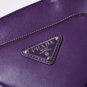 Very Good Condition PRADA 2WAY Bag 1BG418 Triangle Logo Nappa Leather Purple RAF SIMONS Used 4a000768