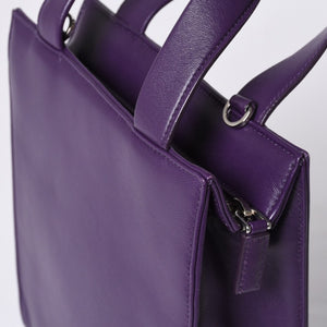 Very Good Condition PRADA 2WAY Bag 1BG418 Triangle Logo Nappa Leather Purple RAF SIMONS Used 4a000768